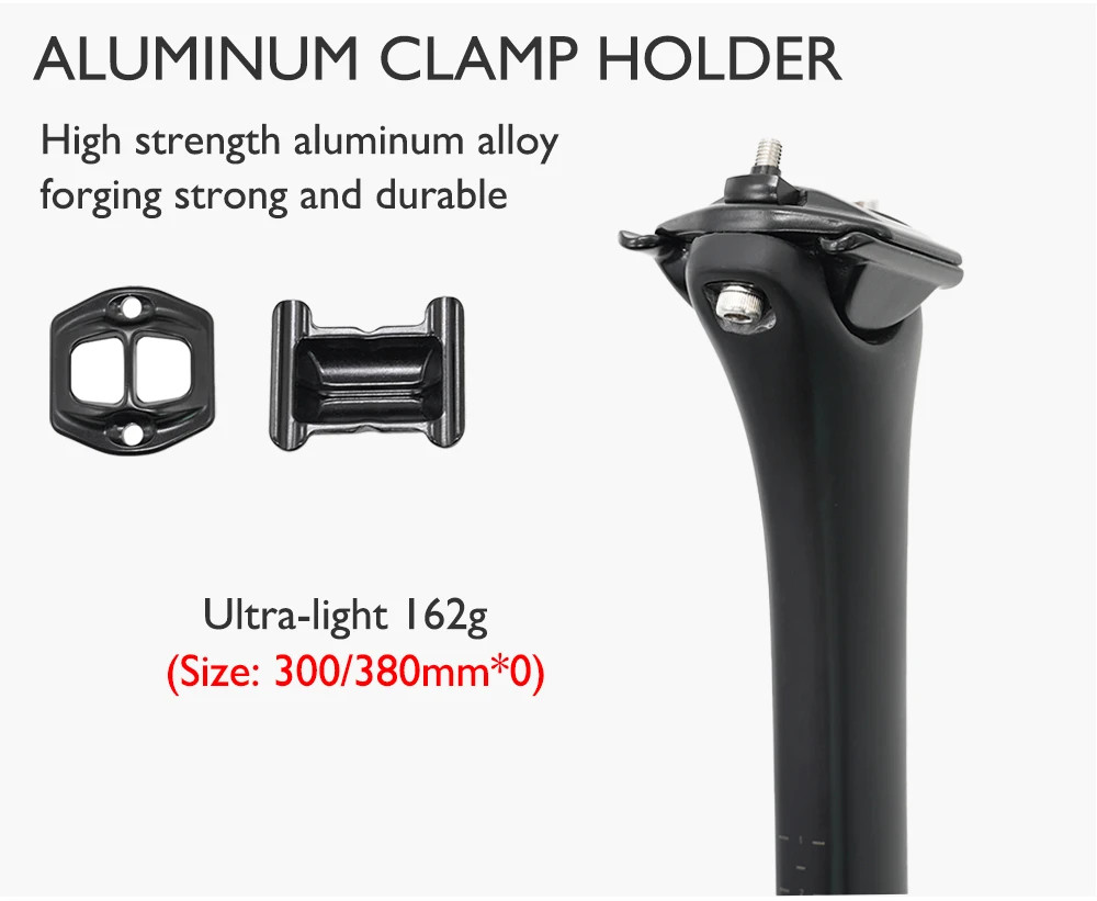 Carbon Fiber Seatpost Ultralight Road Bike Seatpost Matte 300mm/380mm 0mm Offset