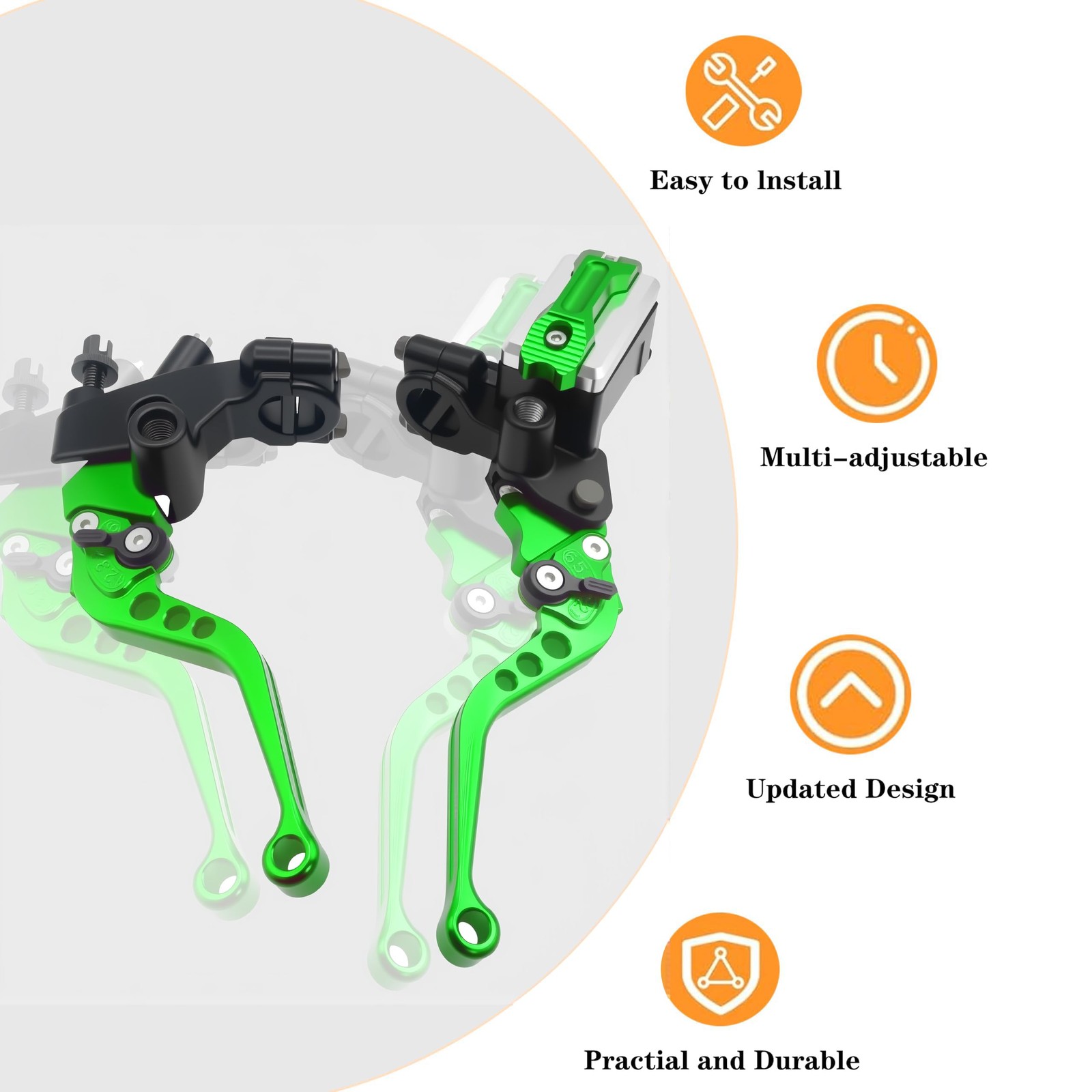 JXPANG Green 7/8″ Handlebar Clutch Brake Levers