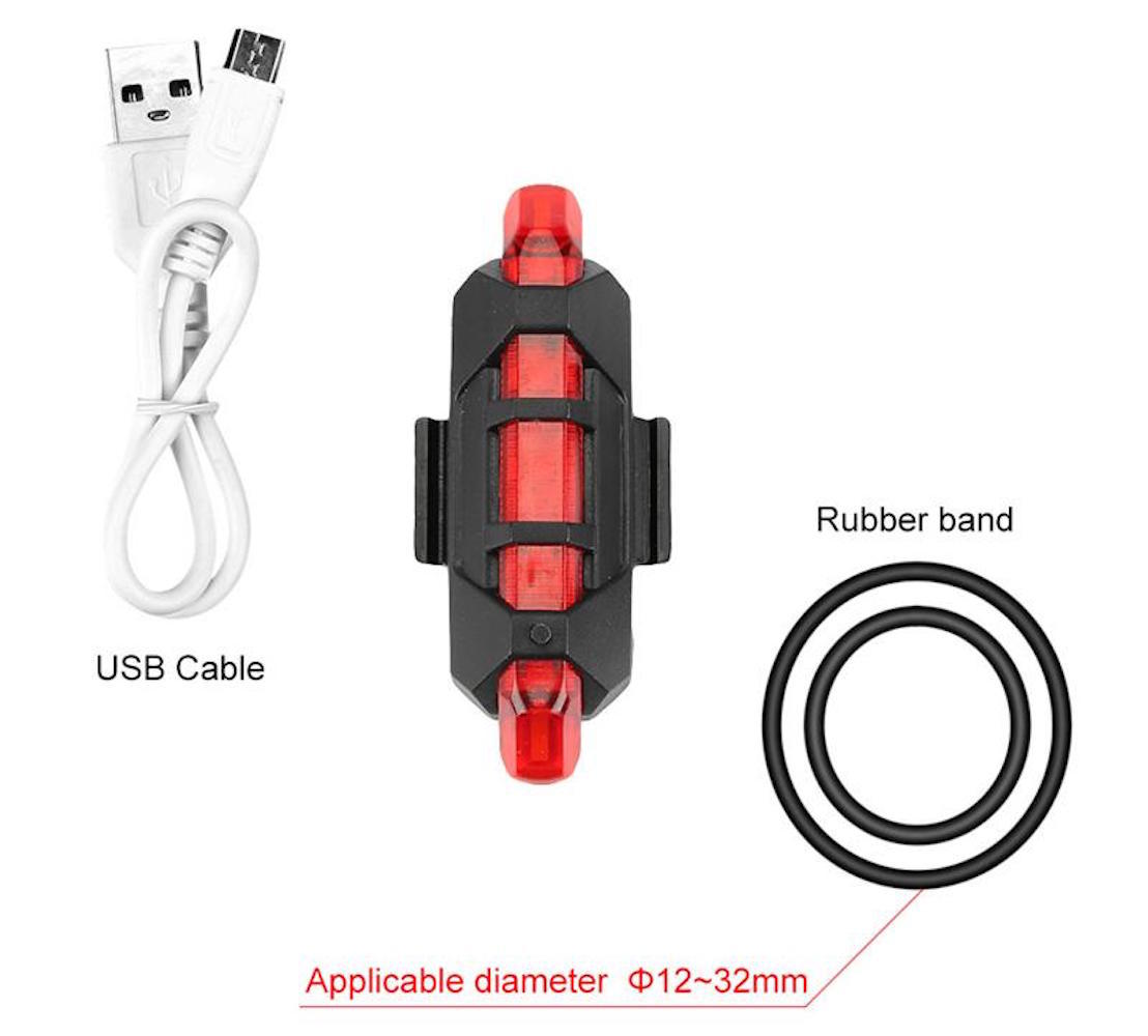 RECHARGEABLE LED FRAME Waterproof Flashing Modes Bike Bicycle Tail Light Safety