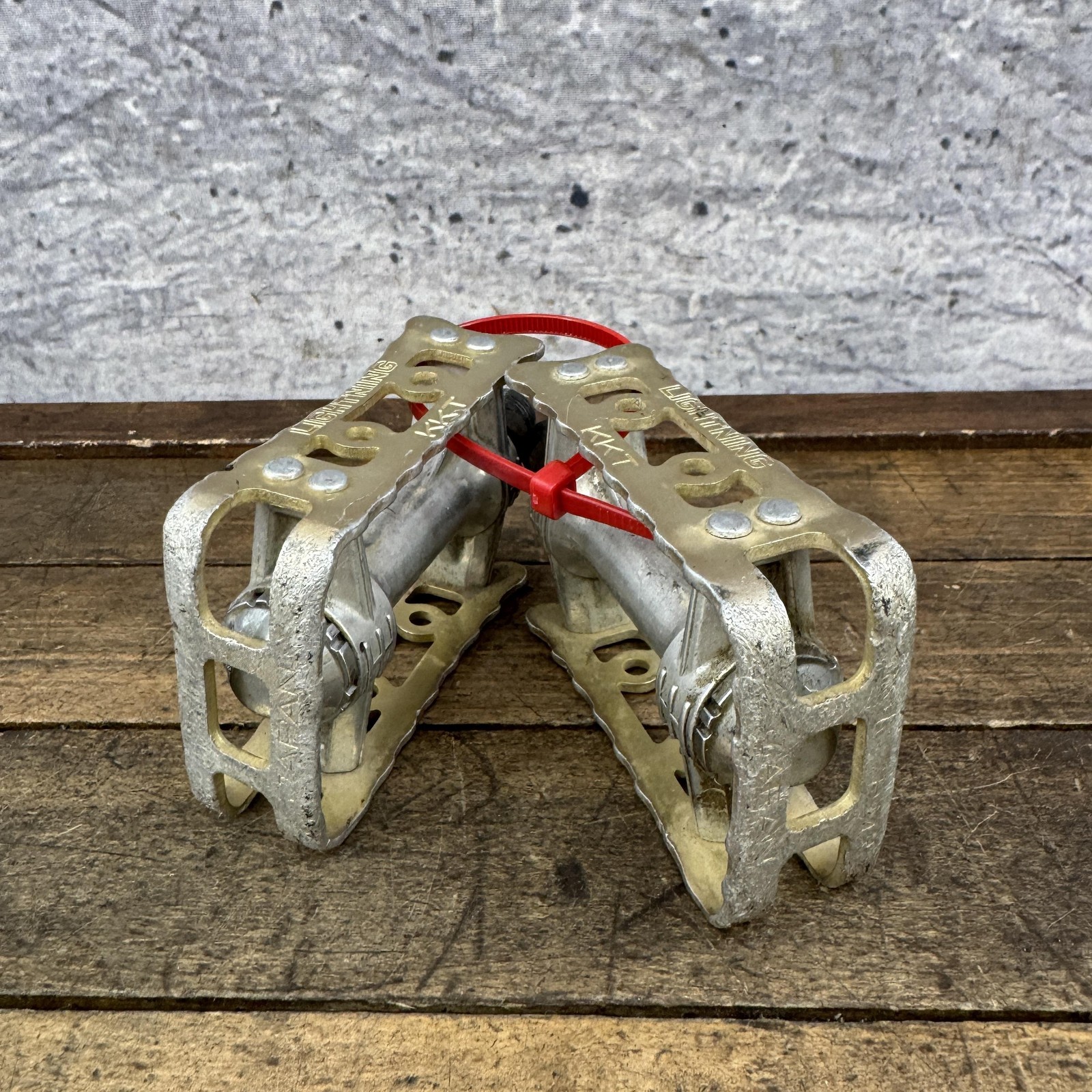 Vintage KKT Lightning BMX Bike Pedals 9/16 Gold 1980s Old School Race Bike Fade