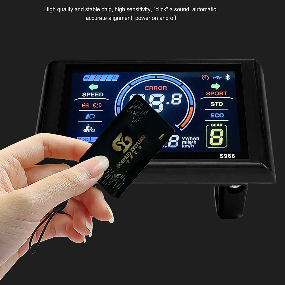 E-bike 24V/36V/48V/72V S966 Colour Display Power Speed Meter Control Panel w/NFC