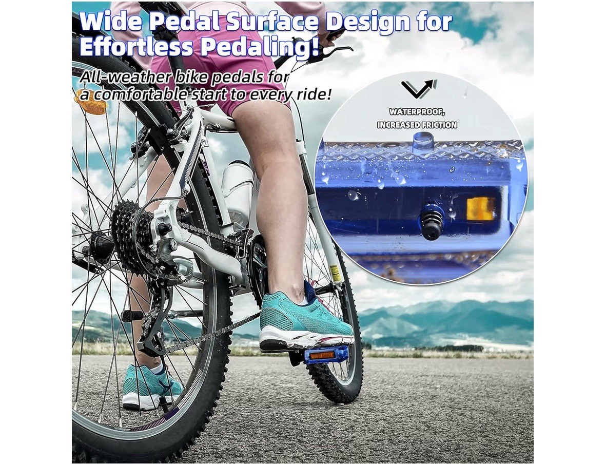 Vintage Translucent Bike Pedal, Alloy Steel Center Shaft & Bicycle Reflective
