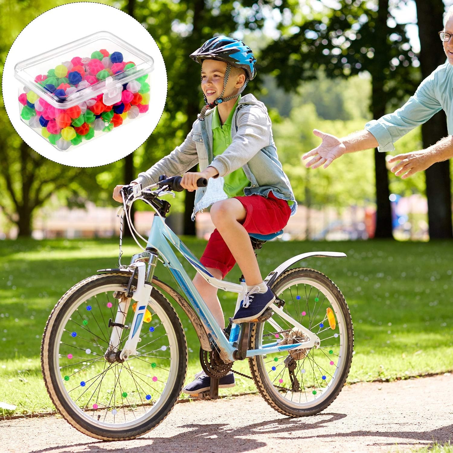 216 Pieces Bicycle Spoke Beads Bicycle Wheel Spokes Beads Assorted Color Plastic