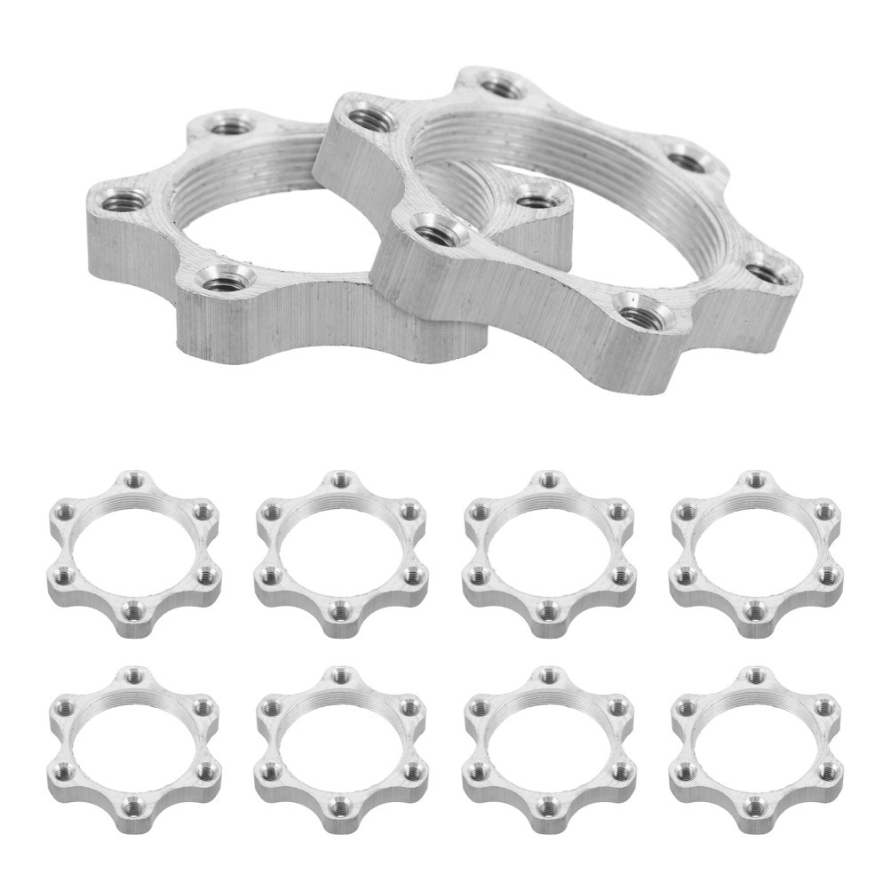 10Pcs Bike Disc Brake Hub Adapter Silver Aluminum Alloy Rear Brake Rotor Base