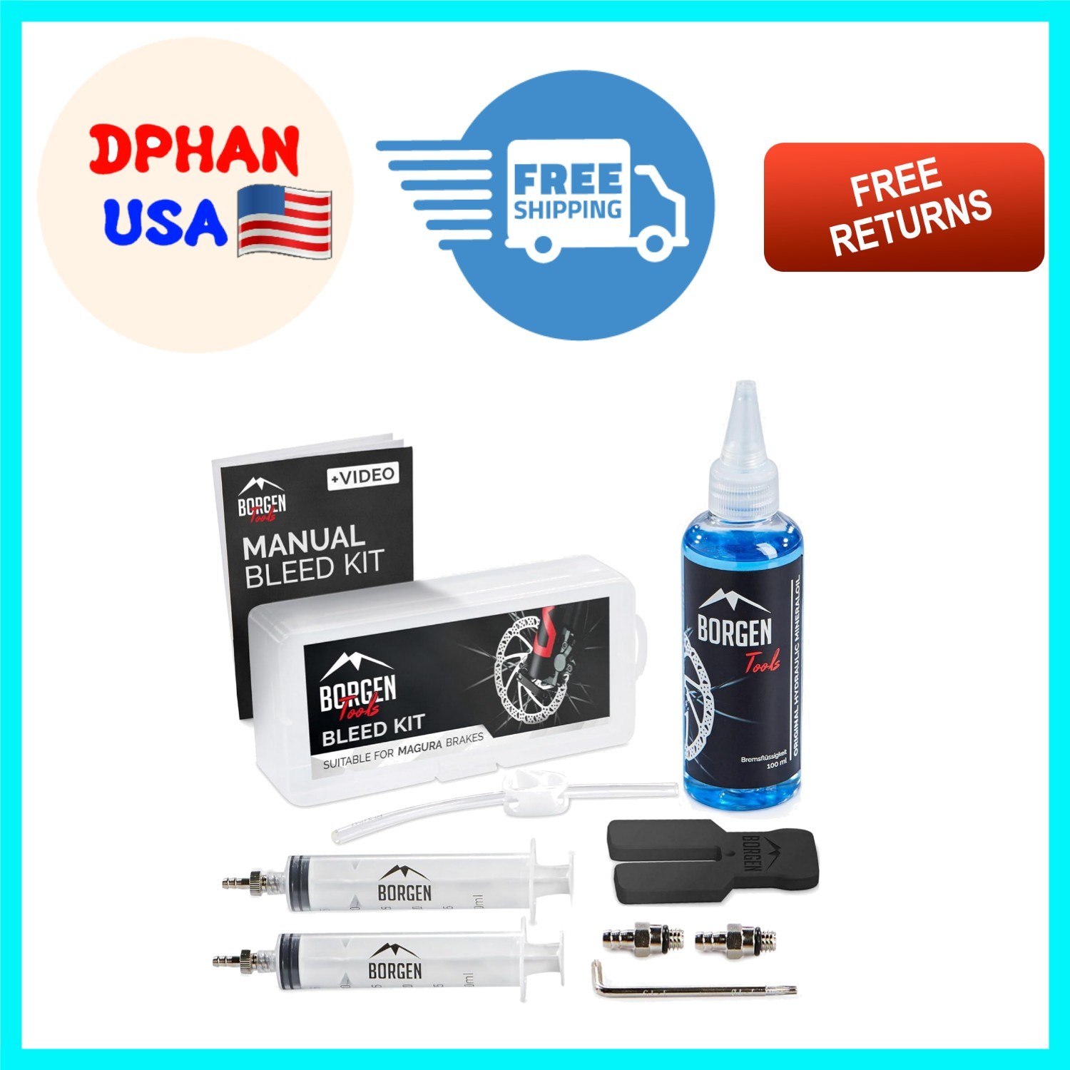 Bicycle Brake Bleed Kit for Magura – 100ml Oil & Fast Bleeding Syringe
