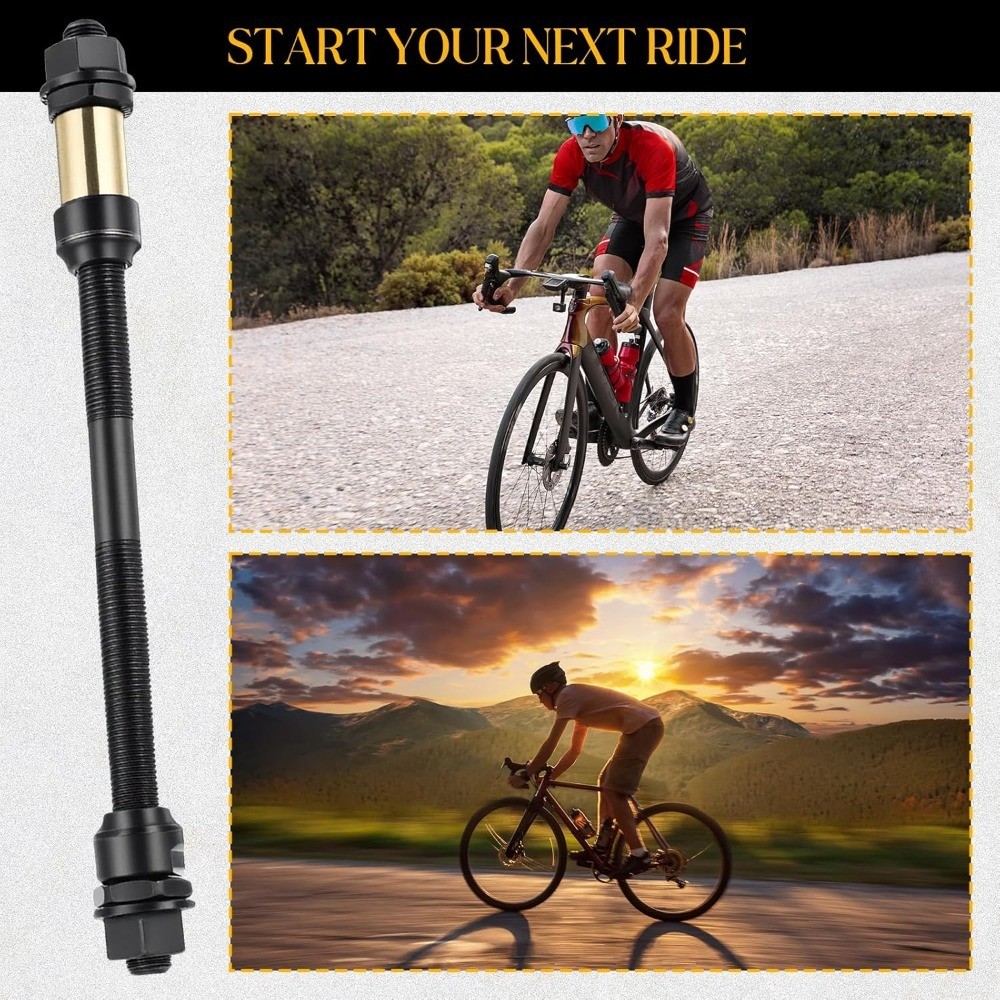 Bicycle Rear Axle Kit 3/8″ x 26 TPI 175mm for Multiple Speed Hubs with Conical