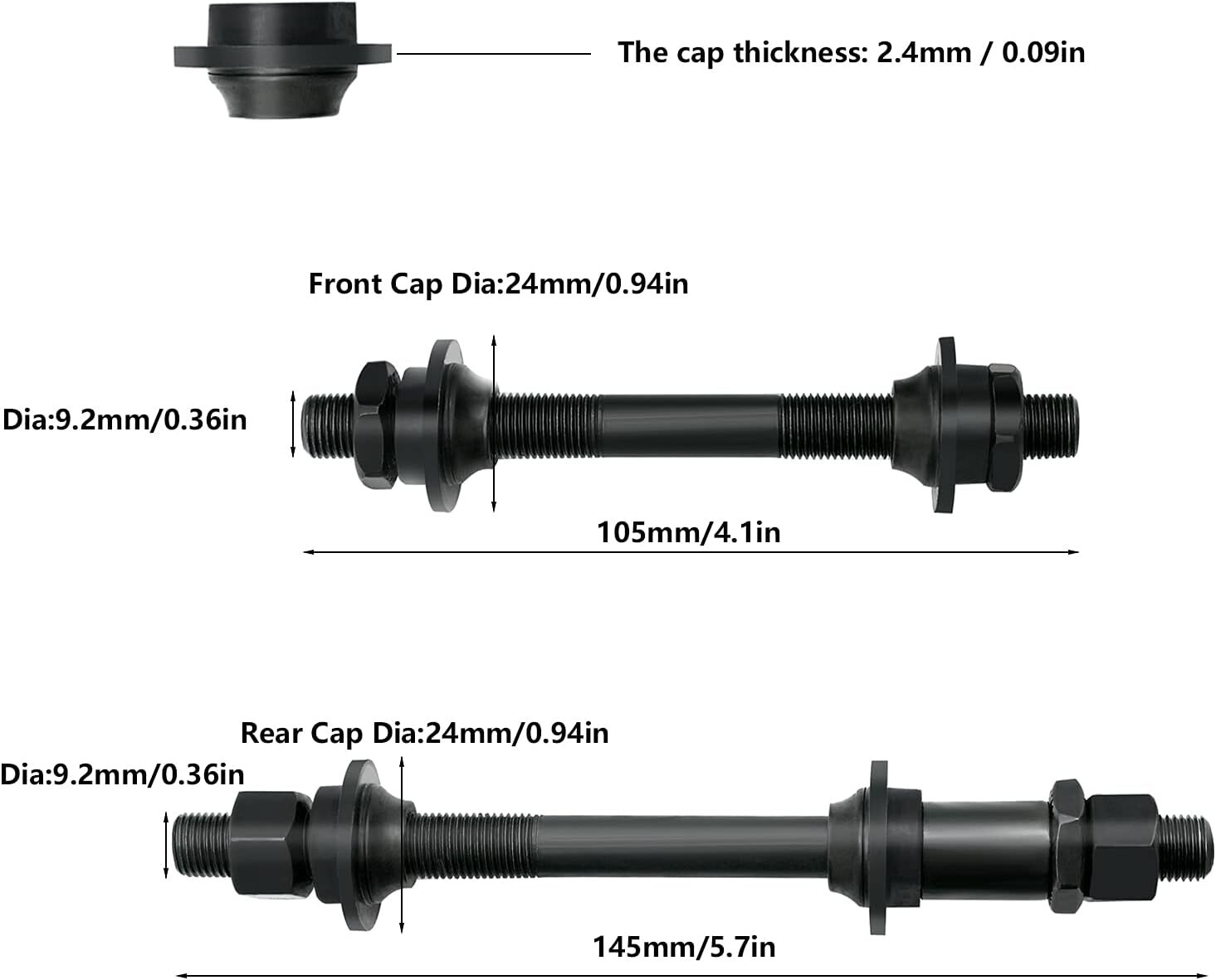 Bike Quick Release Axle Skewer Steel 27 Inch Hub Parts for Road Mountain Cycling