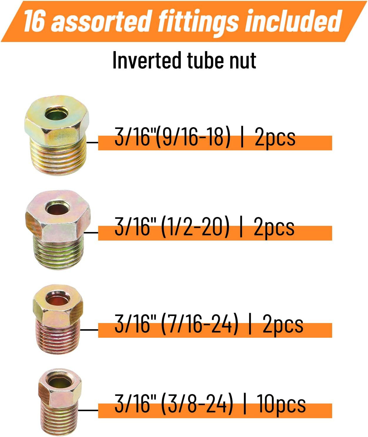 25 Ft 3/16″ Copper-Nickel Alloy Non-Magnetic Brake Line Kit (Includes 16 Fitting