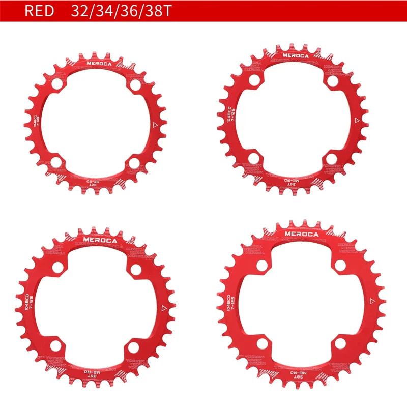 Ultralight 104BCD Round Narrow-Wide MTB Chainring 32T/34T/36T/38T Bicycle Parts