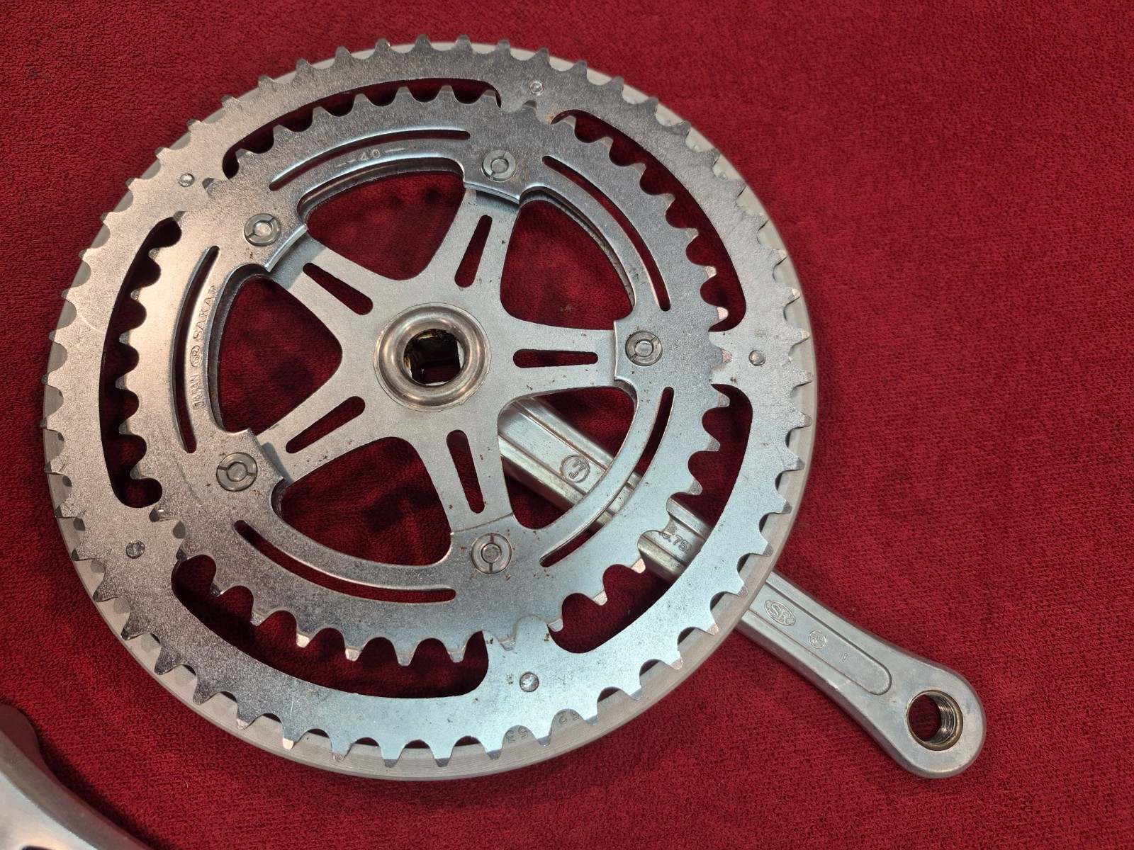 Vintage SR “MOTOBECANE” Road Double Crank Arm Set – 170 mm with 52/42T Chainring