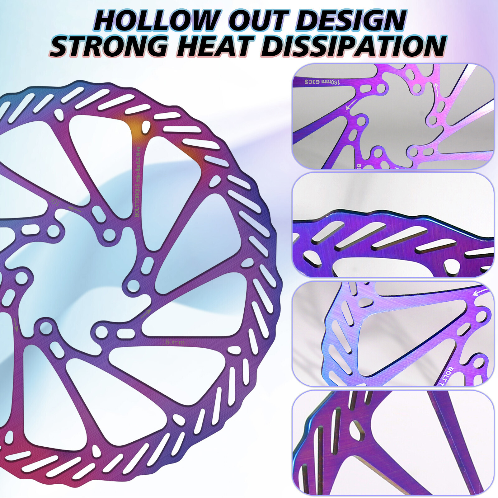 Disc Brake Rotor 160/180/203mm Bicycle Brake Rotors Road MTB Bike Caliper Rotor​