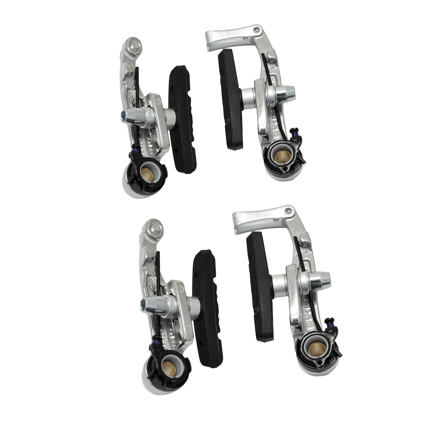 TEKTRO RX1 Mini-V Brake Cyclocross Brake Set (Front+Rear) , Silver