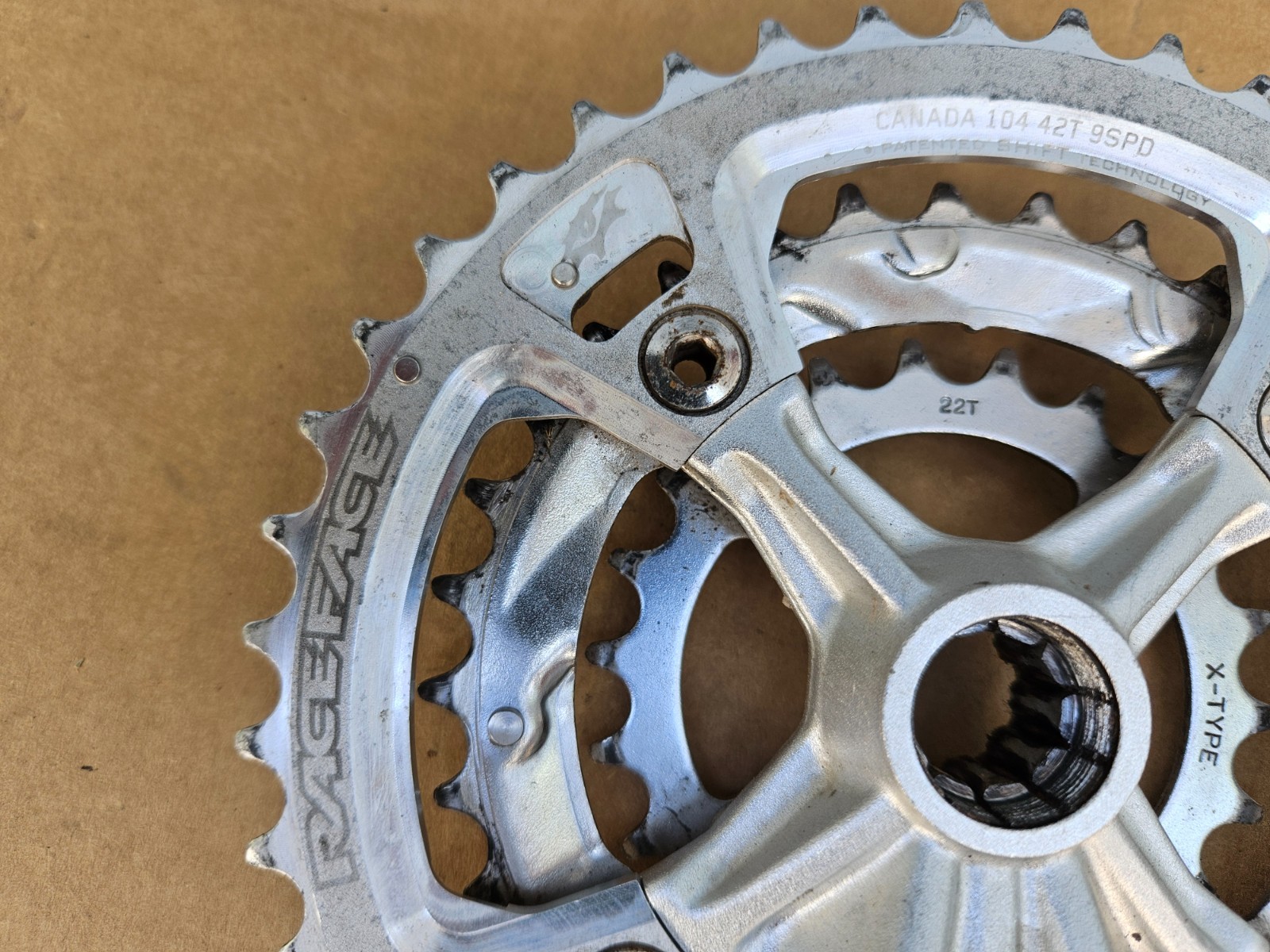 Race Face Ride XC Triple Mountain Bike Crankset 175mm 44/32/22 ISIS Drive 9sp
