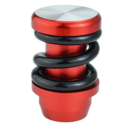 Spring Shifter Knob, Aluminium Alloy Gear Stick Head Manual Auto Black and red