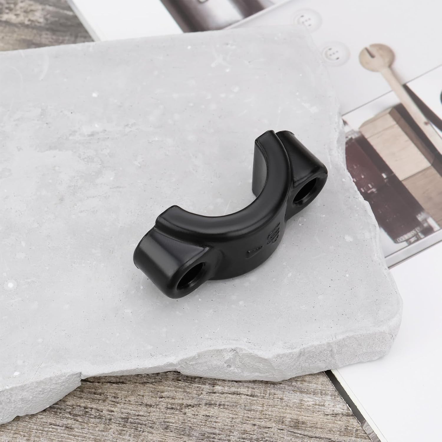 Classic Black Aluminum Brake Lever Clamps (2pcs) for Reliable Biking Performance