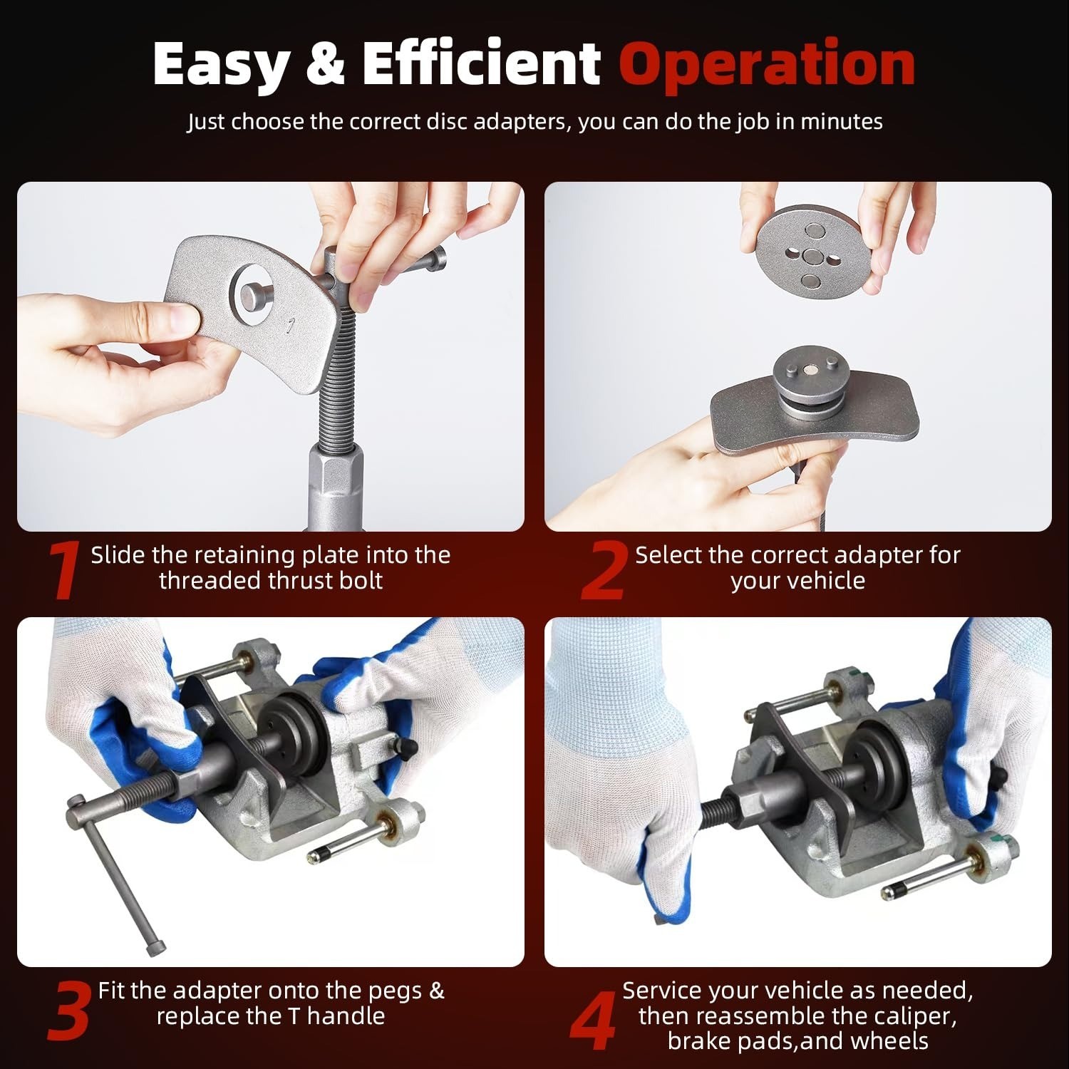 8MILELAKE Disc Brake Caliper Compressor Tool Set – 24 Piece Kit