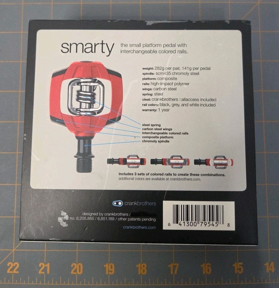 Crankbrothers Smarty Pedals MTB/XC /Road Clipless 4-Sided Entry 9/16″ 292g NIB