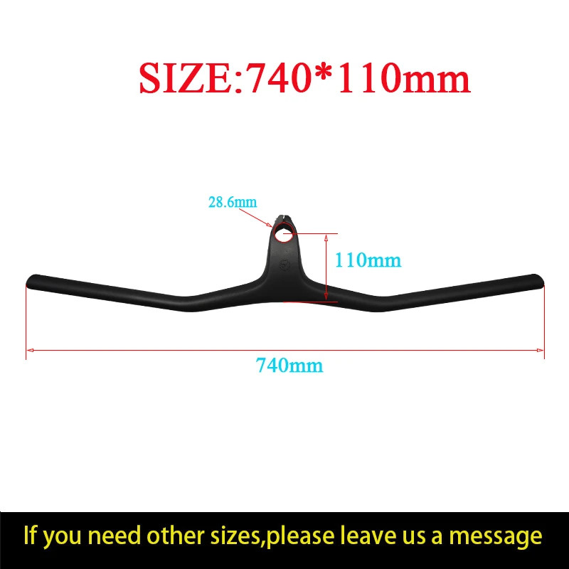 XC Mountain Bicycle Riser/Flat Handlebar Carbon Integrated Handlebar 660mm-780mm