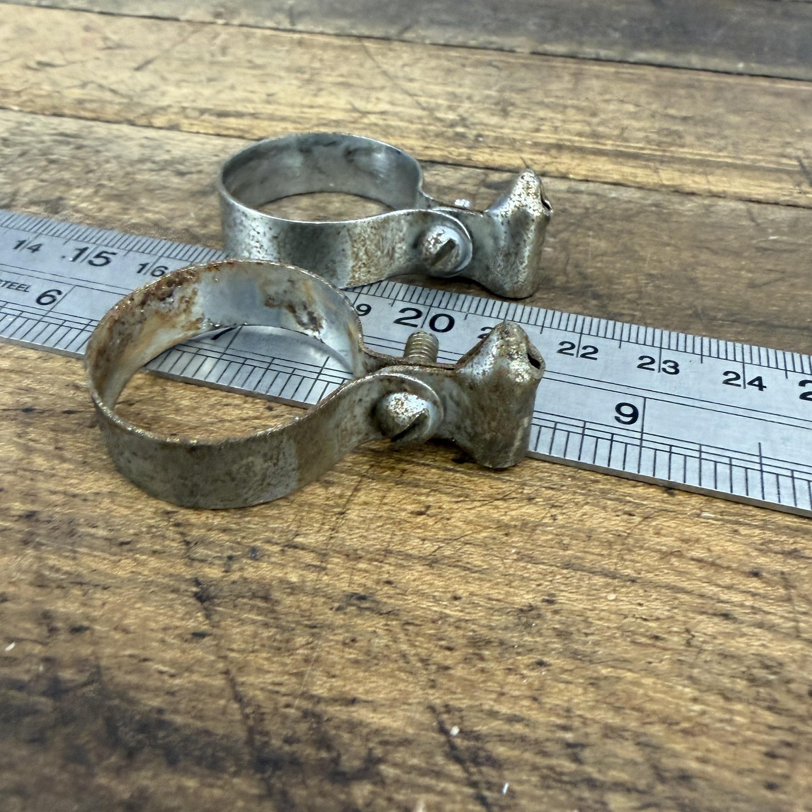 Vintage Steel Bicycle Pump Frame Mount Clamp Set Eroica Umbrella Replacement