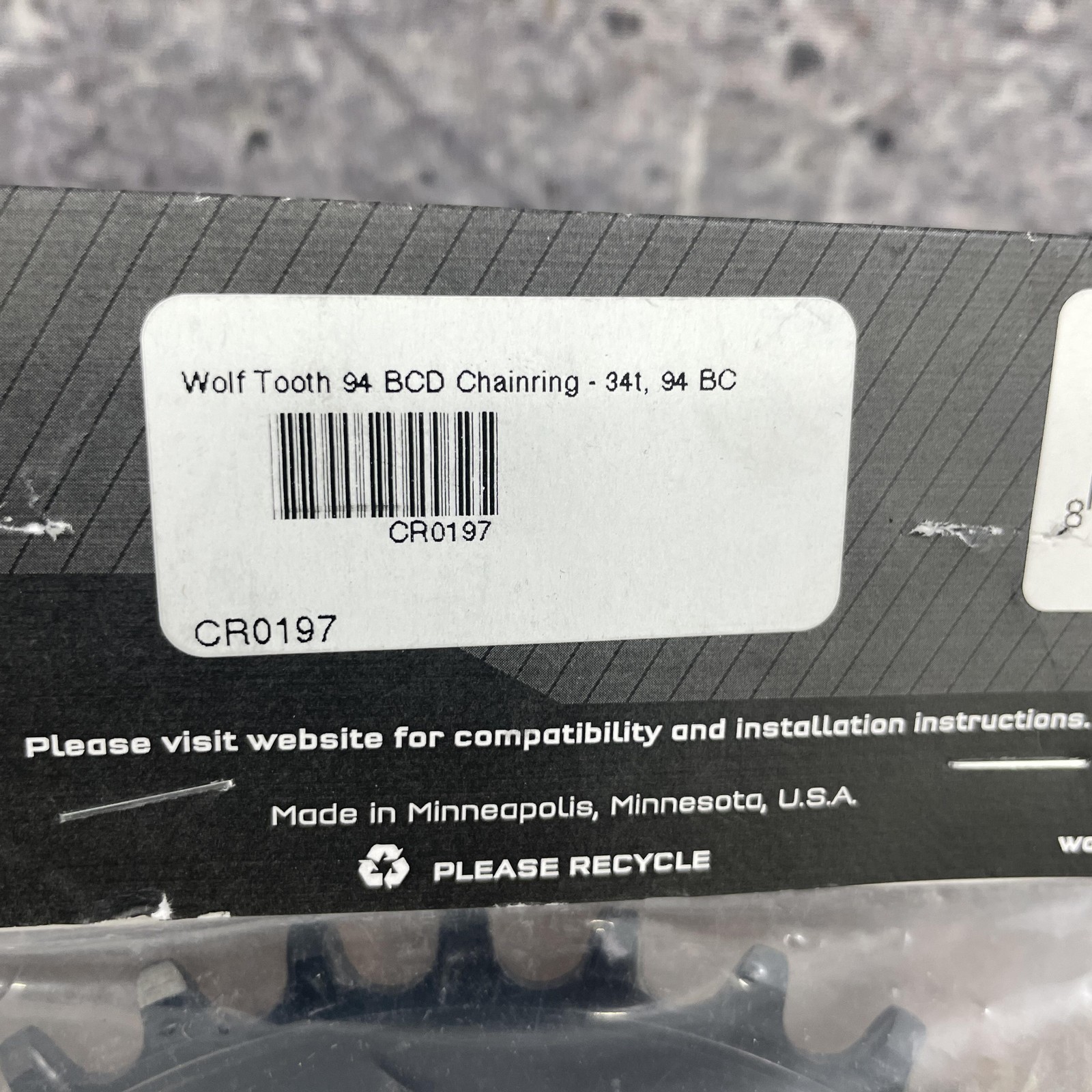 Wolf Tooth 34T Chainring 94 BCD 4-Arm Drop-Stop A Black MTB USA 34 Tooth
