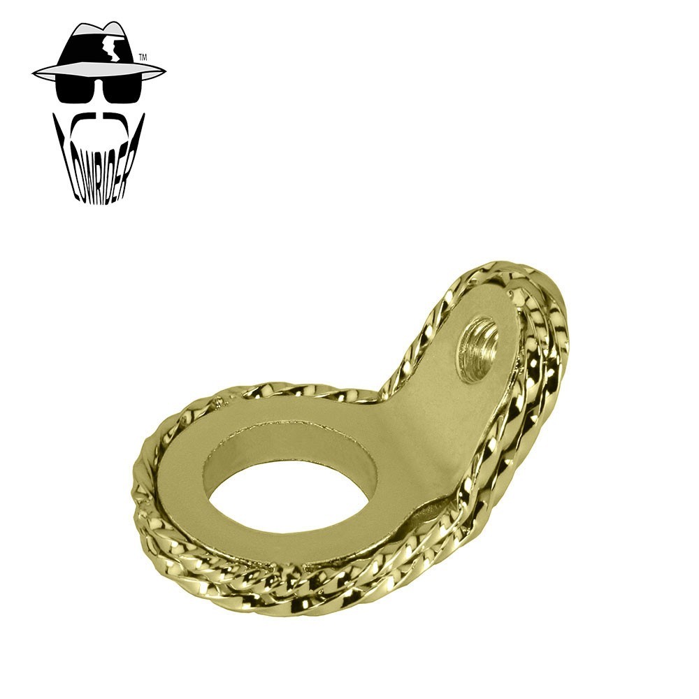 ORIGINAL LOWRIDER Gold Twisted Spring Fork Ring 1″ 45° Angle Double Twist.