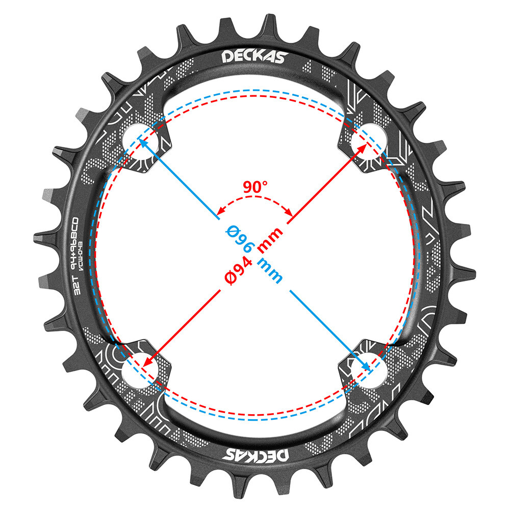 DECKAS 94+96BCD Narrow Wide Chainring 32T 38T 40T 48T 50T Round Oval Chainwheel