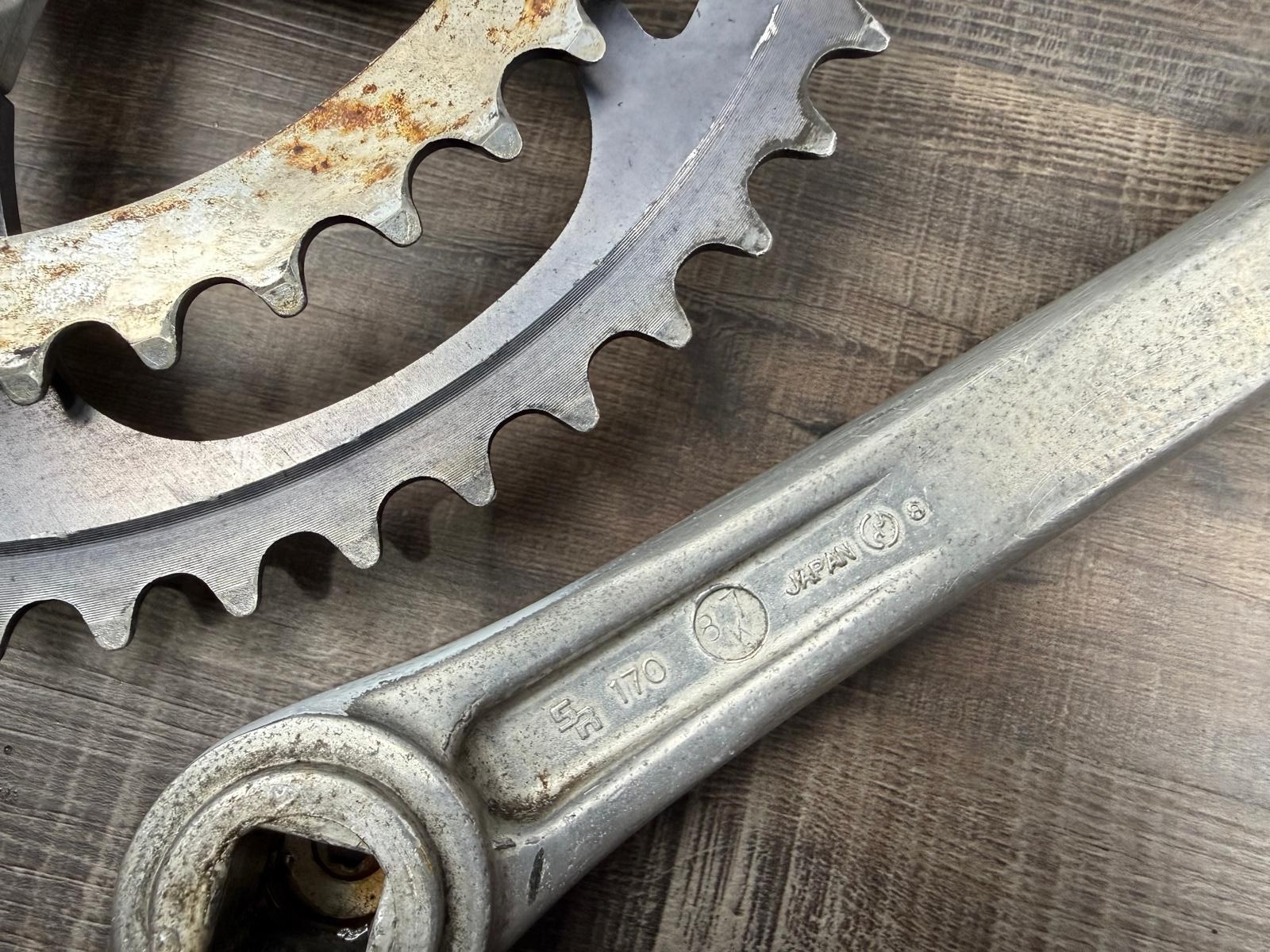 Vintage Sakae SX Square Taper Crankset Double 52/40 170mm Japan