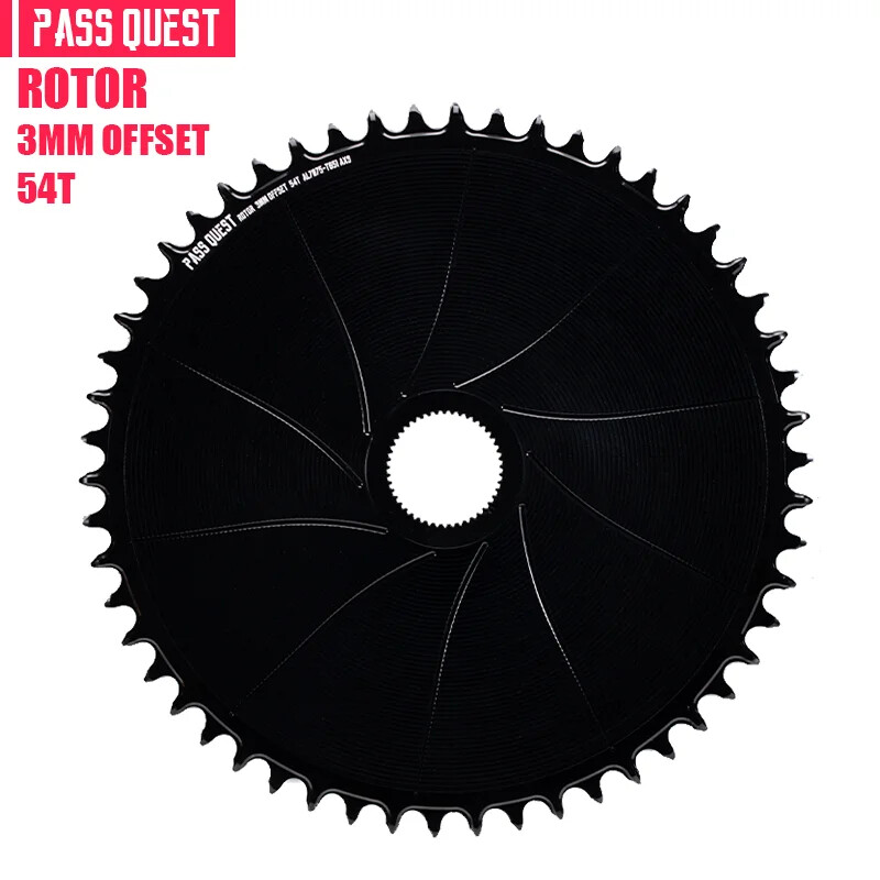 PASS QUEST Rotor Gravel Bike 3mm Offest AERO Round Narrow Wide Chainring