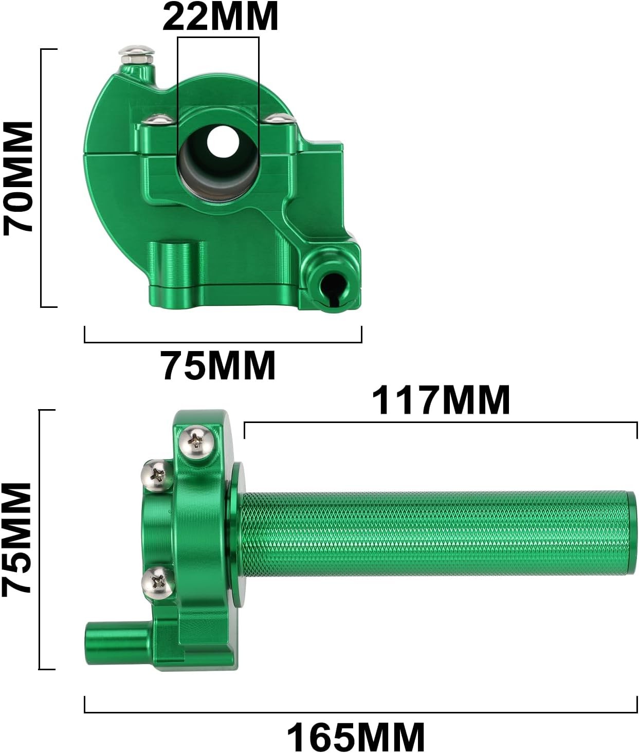 Motorcycle Throttle Twist CNC for KLX 110 140,Dirt Bike Throttle Handle green