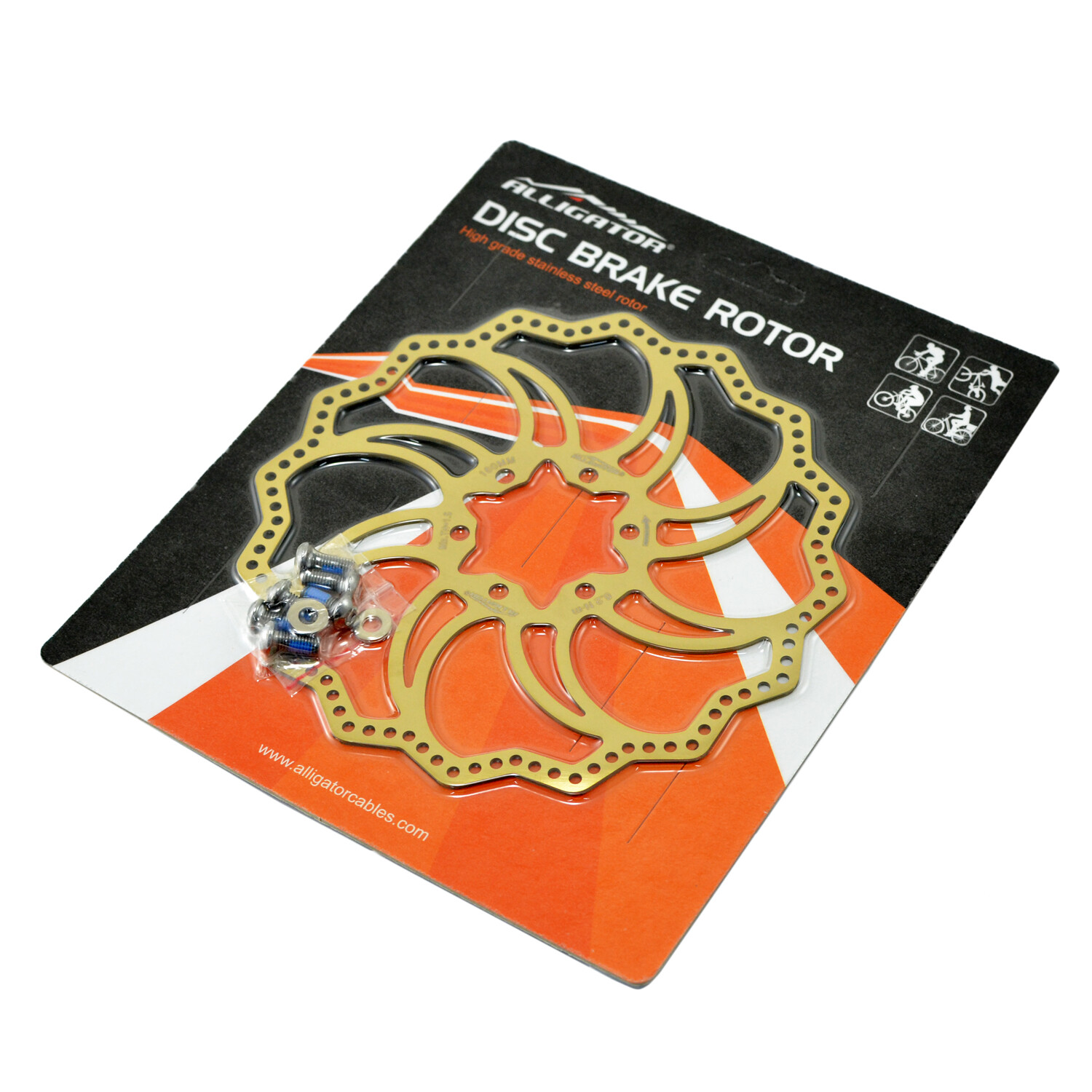 ALLIGATOR STARLITE MTB Road Bike Disc Brake Rotor 160mm , Ti Gold