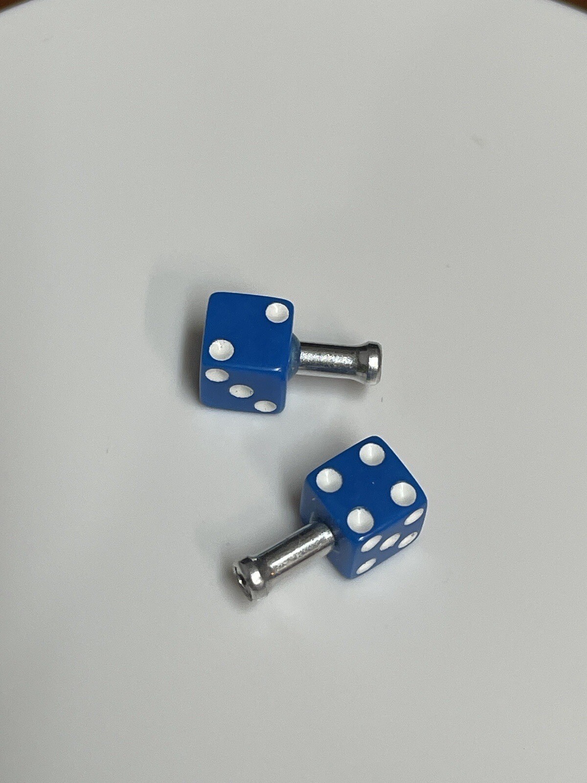 Dice Brake Cable Ends Blue For BMX And Other Bikes New Pair