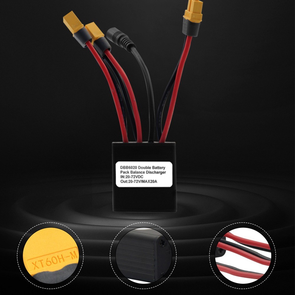 Dual Battery Connection Adapter with Charging for port for 12V 72V 20A For Ebike