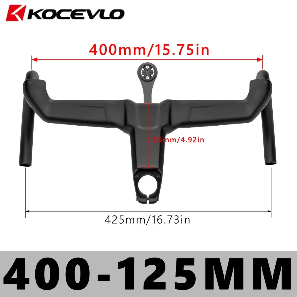 Road Bike Carbon Integrated Handlebar 28.6/31.8mm with Spacers Internal Cables