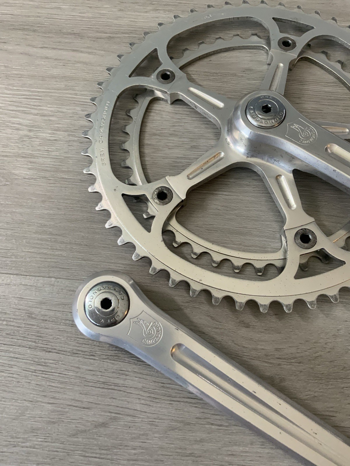CAMPAGNOLO SUPER RECORD CRANKSET DOUBLE 53-42 TOOTH 170 MM ARMS RECORD CAPS