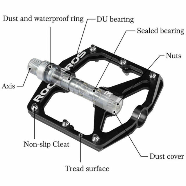 ROCKBROS Bicycle Pedals 9/16″ Carbon Fiber Pedals Sealed Bearing Flat Pedal US