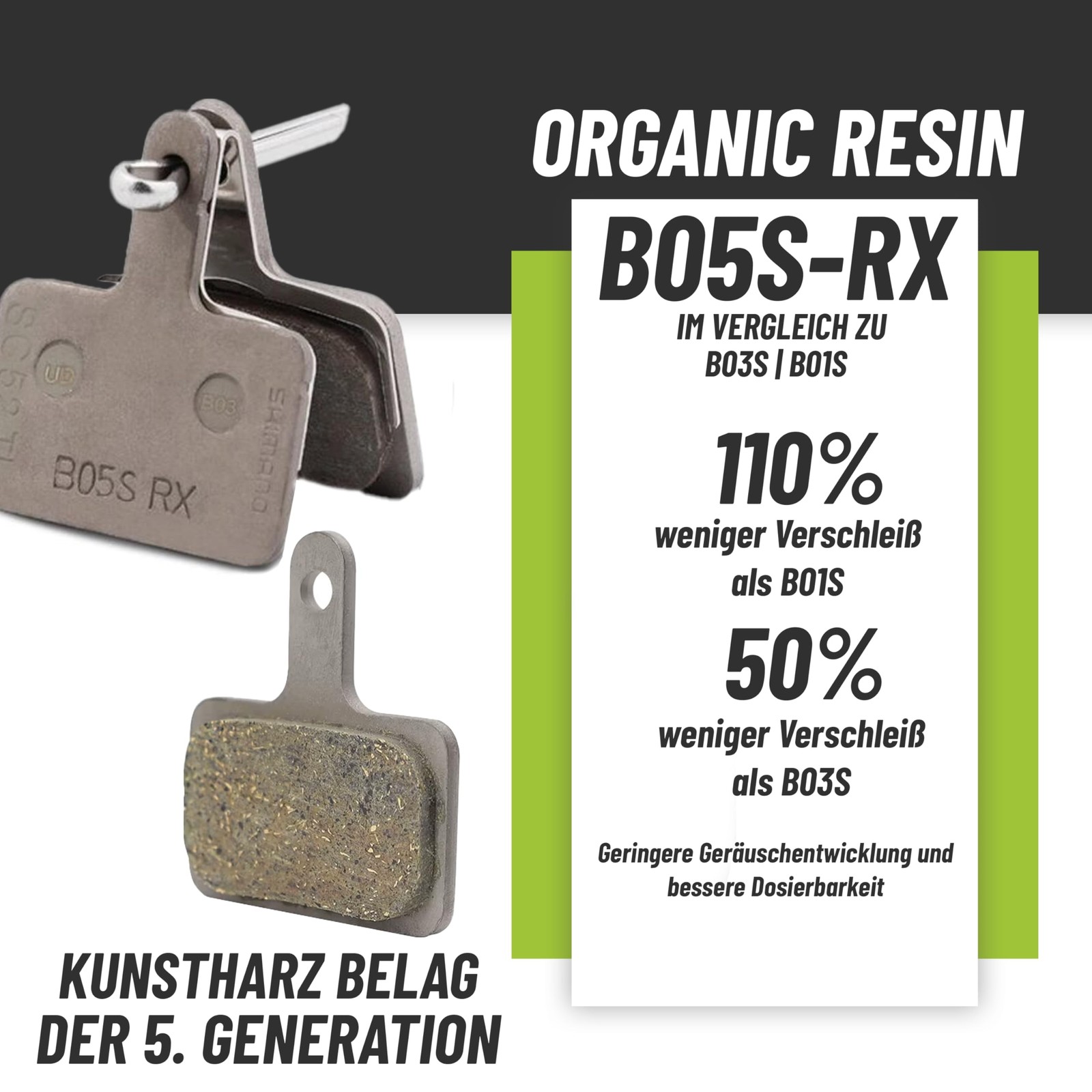2x Shimano B05SRX brake pads resin blister packaging including MSZ two-wheel bleed…