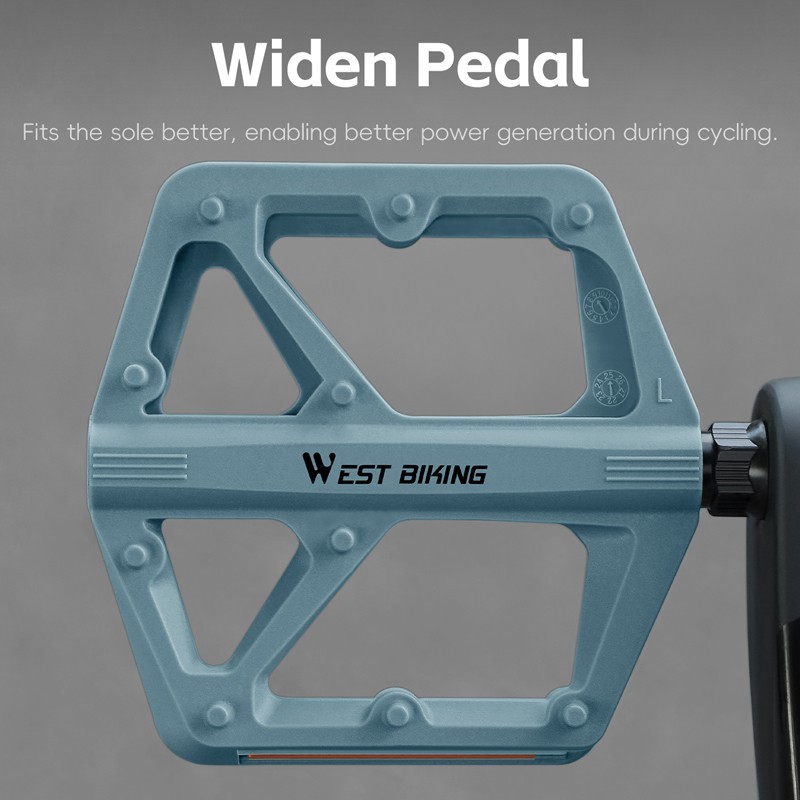 WEST BIKING Nylon Bicycle Pedals DU Sealed Bearing 9/16″ Bike Flat Pedals A Pair