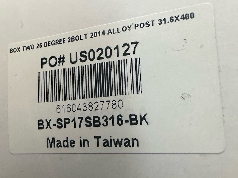 BOX TWO ALLOY Seatpost MICRO-ADJUST 31.6mm 400mm Long 20mm Offset 2-bolt[caw]