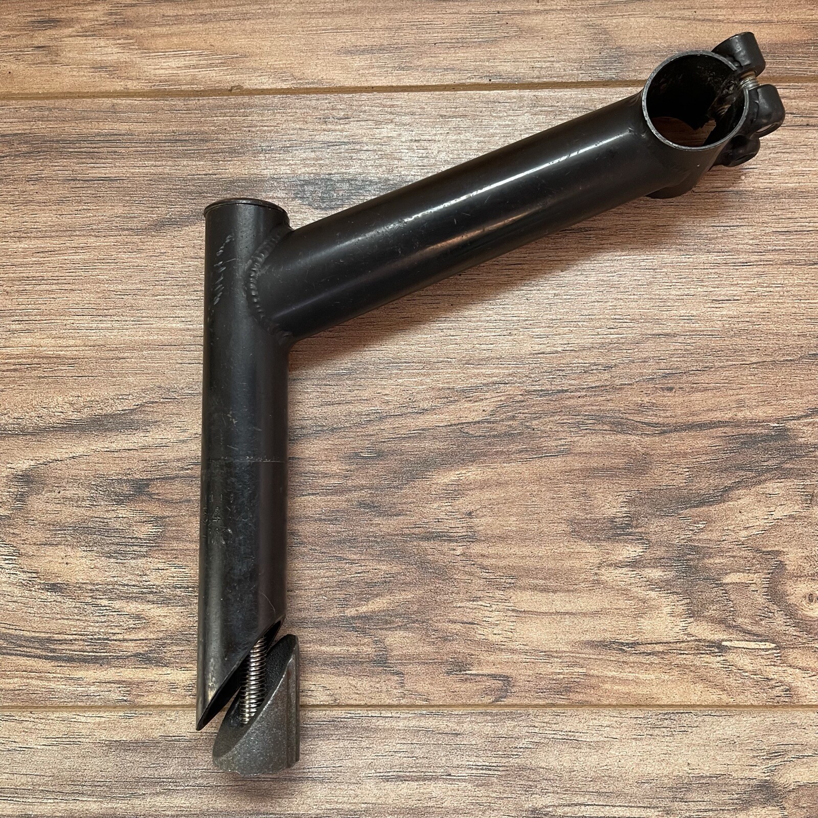 Black Chromoly 1 1/8 Inch 25.4 MTB  Quill Stem 130 15 Degree 25.4