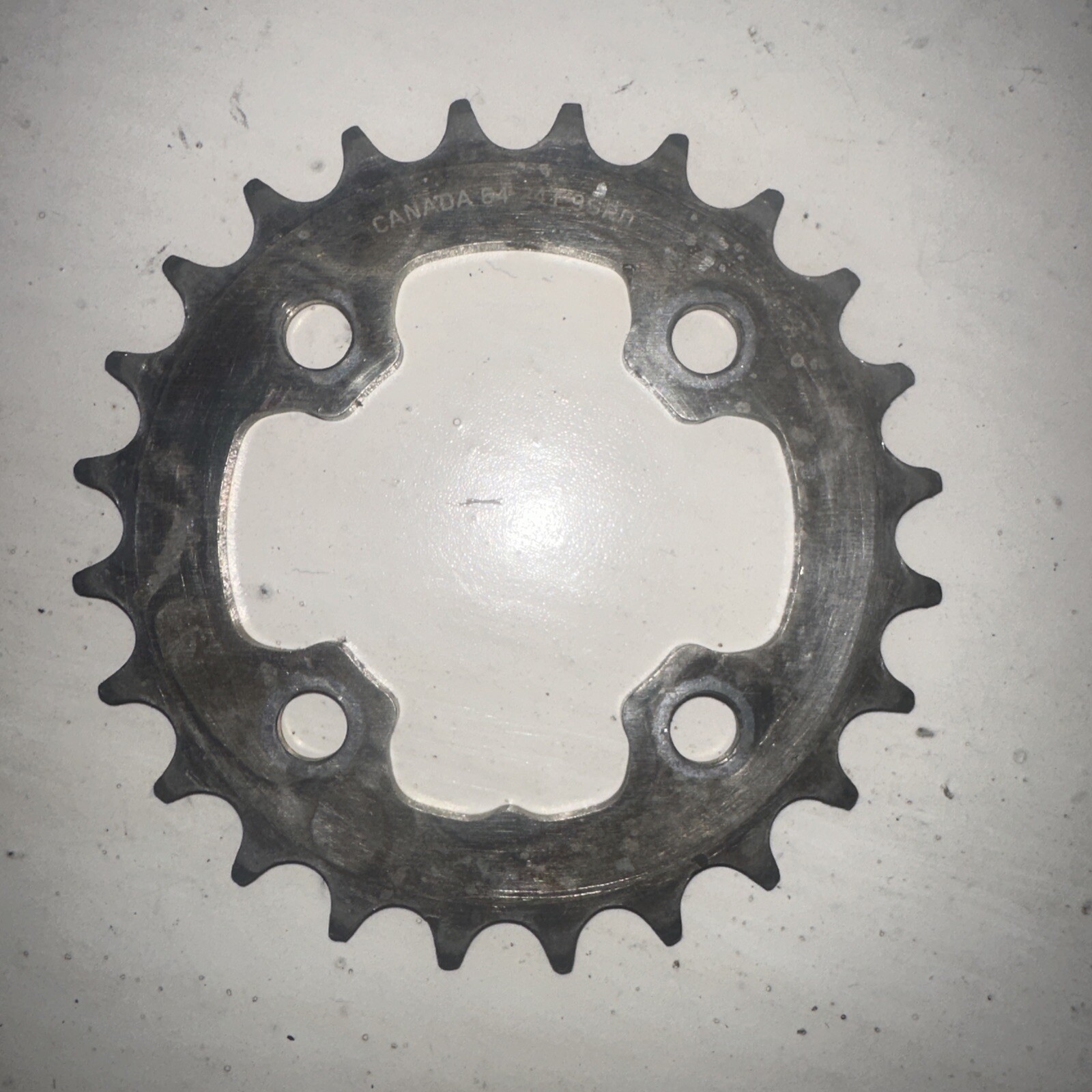 BlackSpire 6424 Chainring 24 Tooth 64 mm BCD 24t Silver Alloy Four Bolt 9 Speed