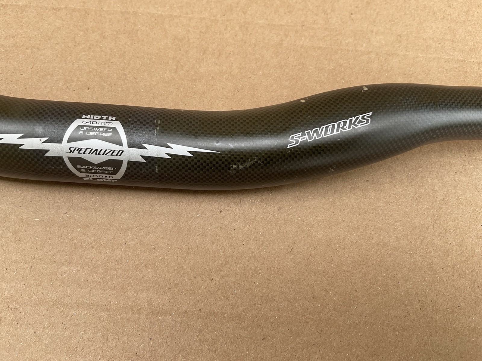 Specialized S-Works XC Carbon Handlebar 640mm 31.8mm Clamp 6° Back Sweep