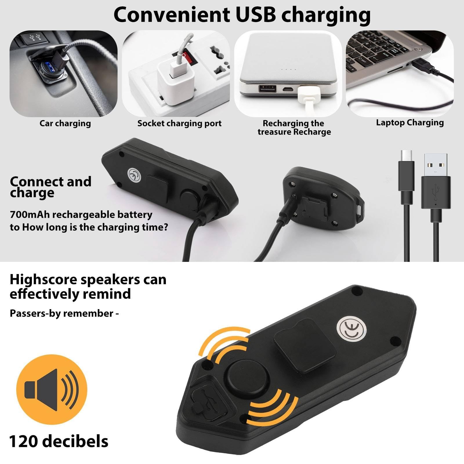 E Scooter Turn Signal,Scooter Bike Turn Signal/Blinker with USB Remote Control