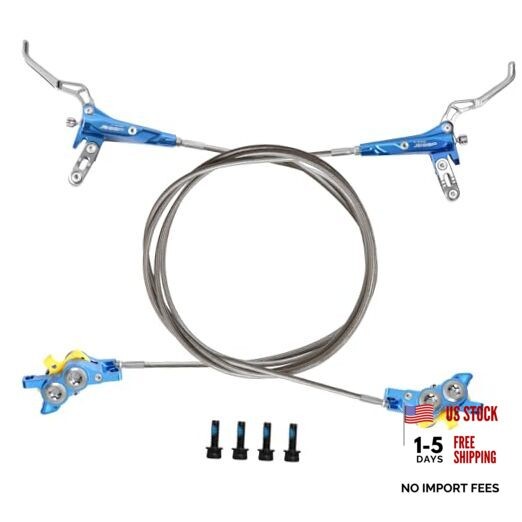Hydraulic Disc Brake Set, Left Front 1110mm & Right Rear 1610mm, 4 Piston Blue