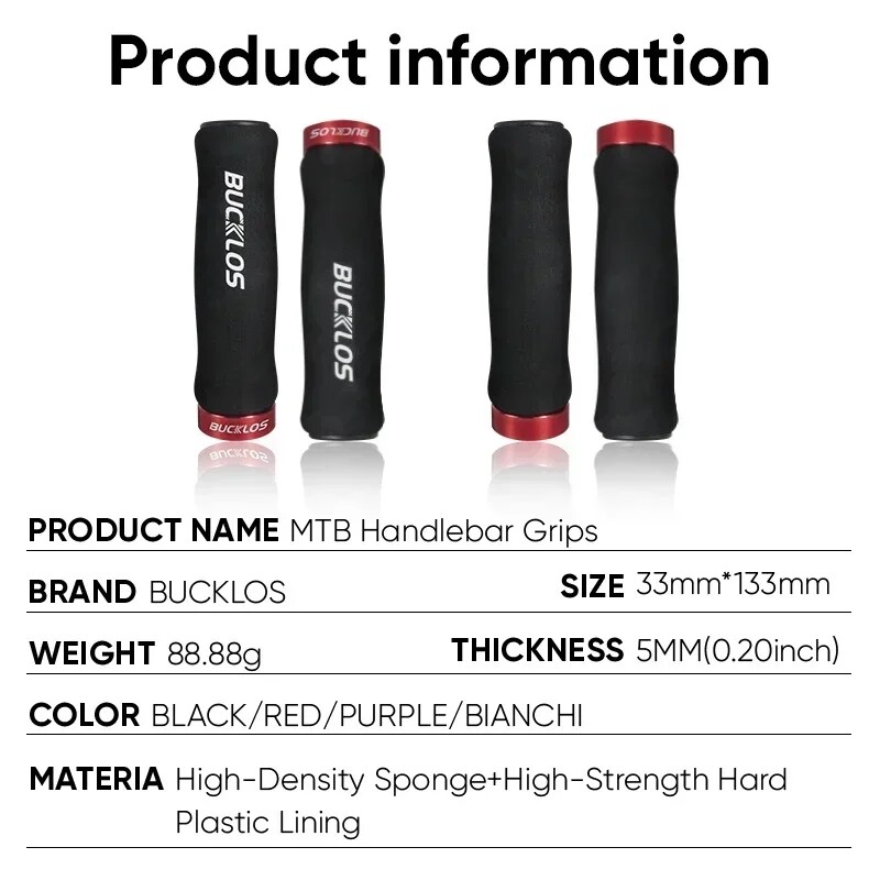Bicycle Handlebar Grips Ergonomic Lock-on Cycling Bike Grips Anti-Slip BUCKLOS