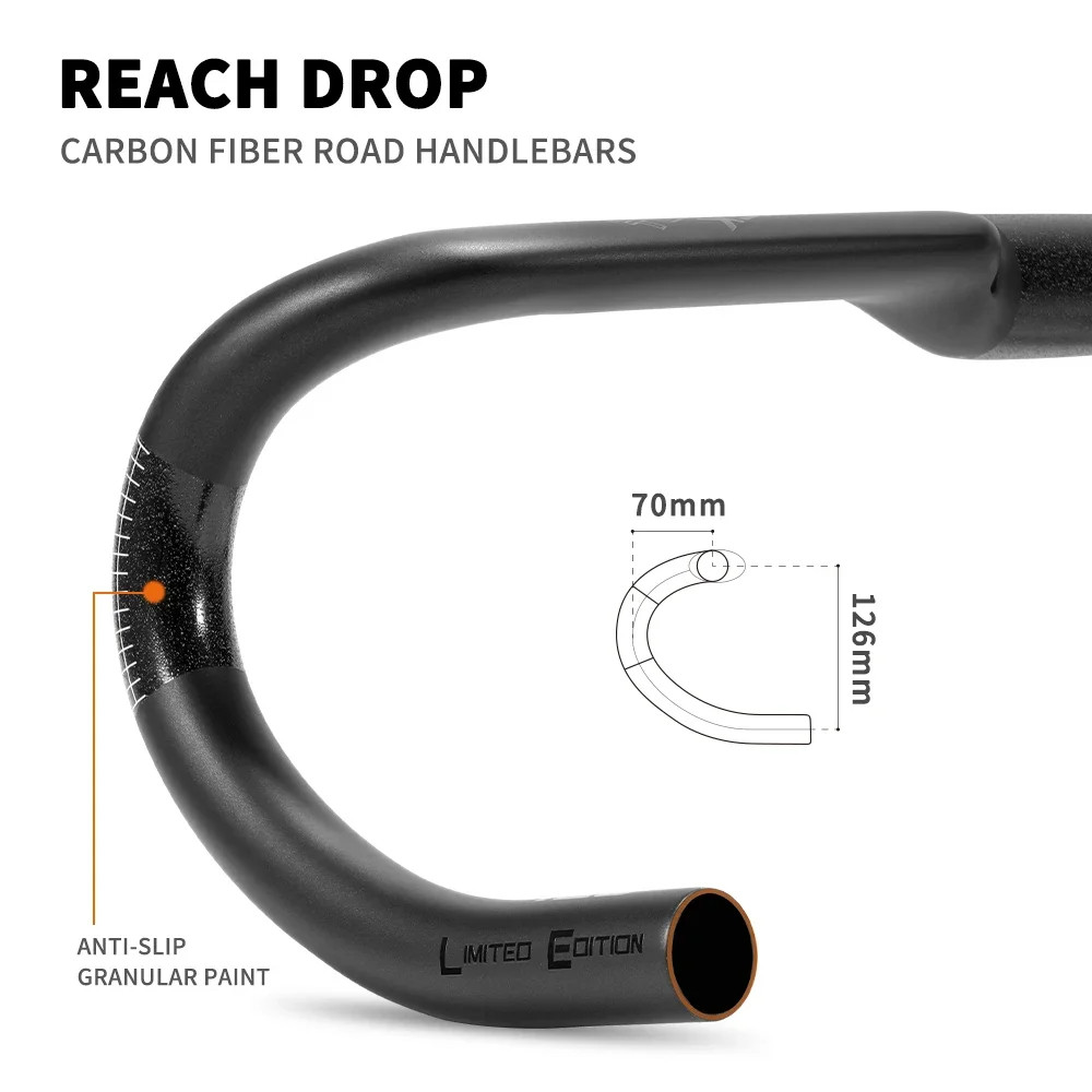 Ultralight Carbon Fiber Road Bicycle Handlebar Internal Routing Drop Handlebar