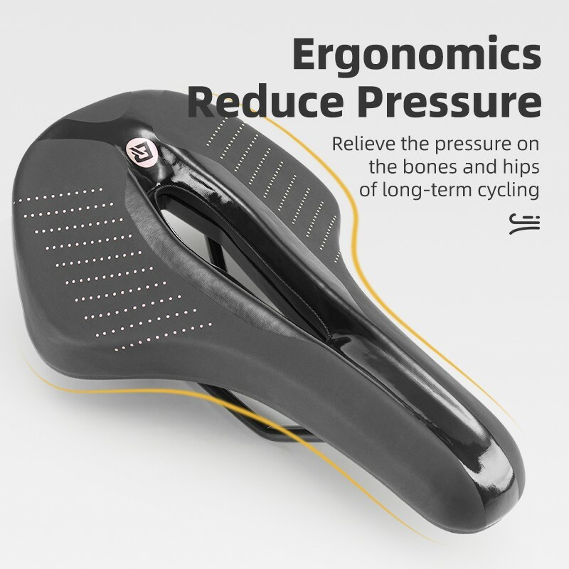 ROCKBROS Bike Saddle Racing Soft Shock Absorption Breathable Bicycle Seat Saddle