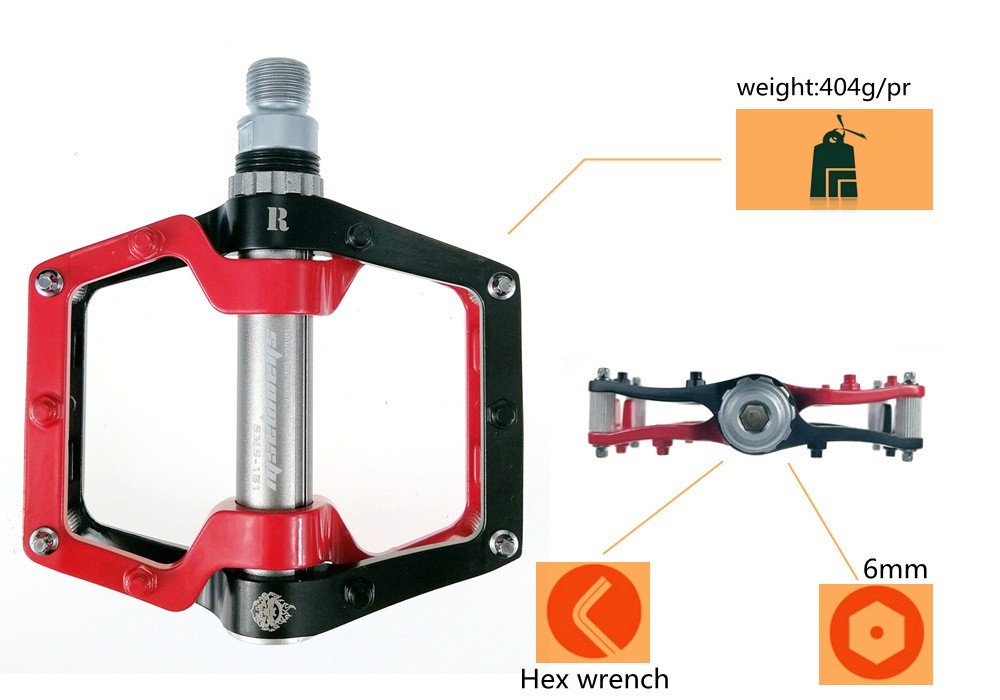 Road MTB Mountain Bike Bicycle Pedal 3 Bearing Aluminum Alloy Flat Pedals USA