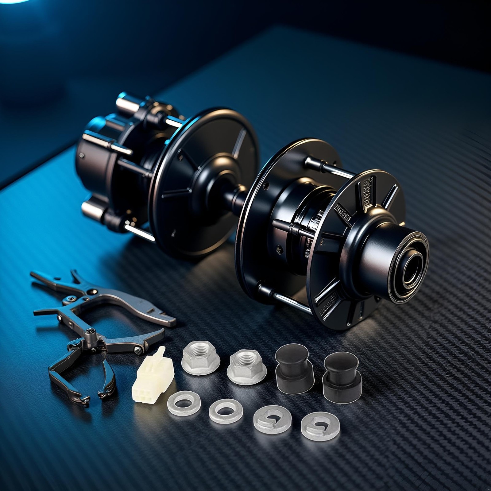 EBike Hub Motor Axle Kit, 12mm Shaft, Front Lock Nut with Washer and Cover, E…