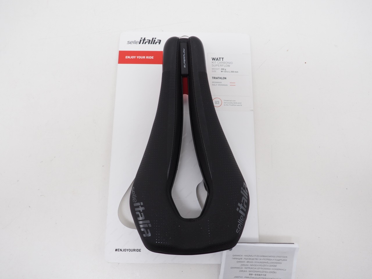 Selle Italia WATT Kit Carbonio Superflow U3 133x255mm Carbon Rail Saddle Black