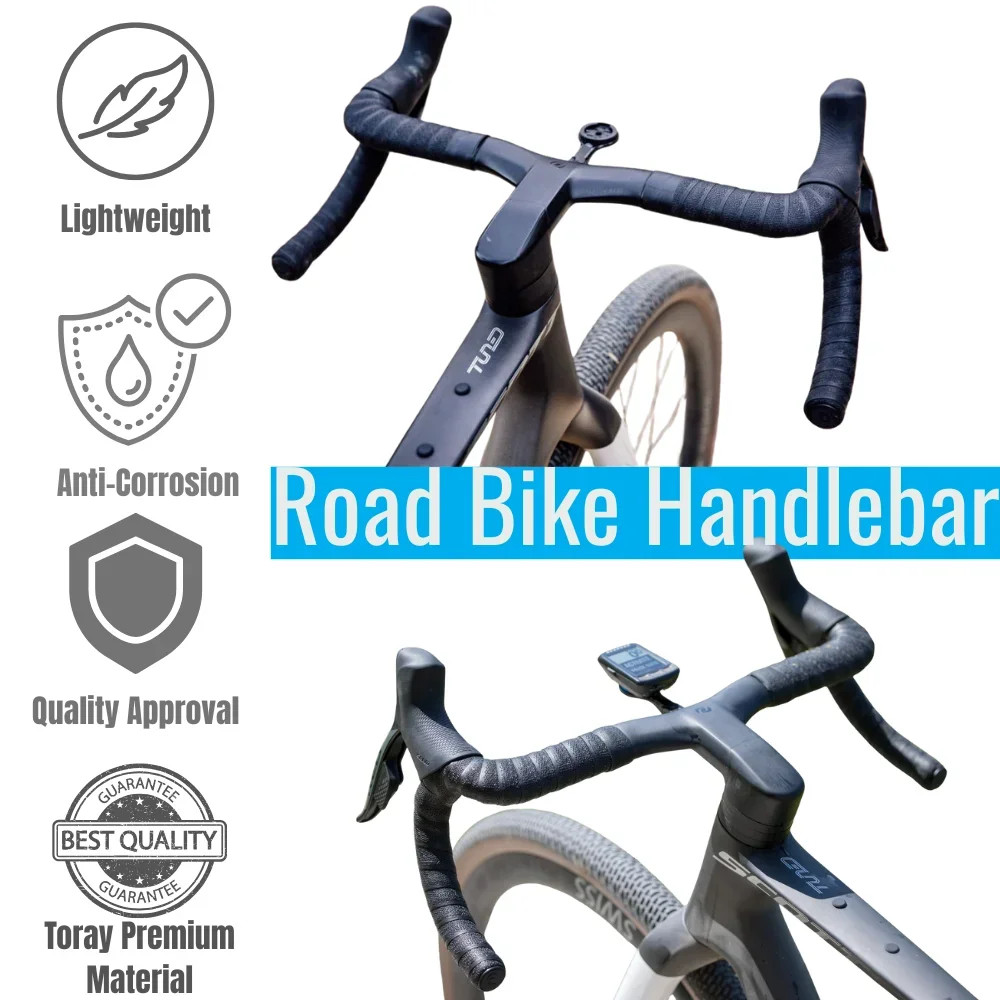 Carbon Fiber Aero Integrated Road Bike Drop Bar 16 Degree Flare 31.8mm Clamp